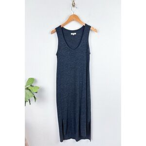 Madewell Heathered Gray Scoop Neck Sleeveless Midi Dress Sz S